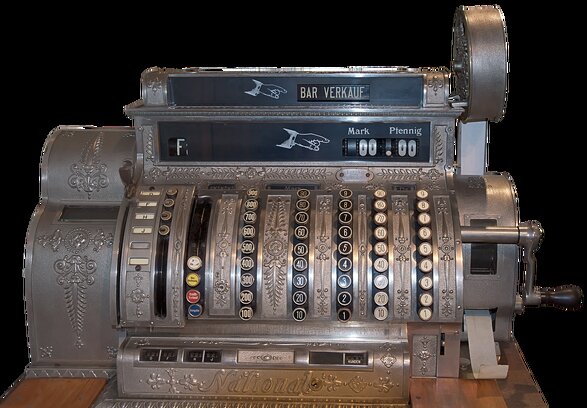 Registratore telematico in primo piano in un negozio