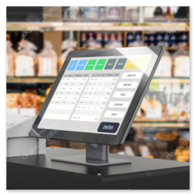 Schermo con software gestionale per punto vendita