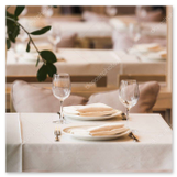 Sala ristorante apparecchiata con arredi moderni