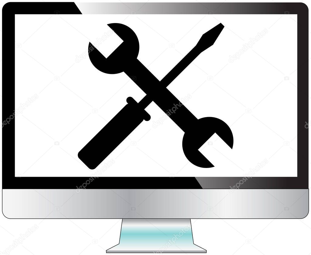 Schermata di aggiornamento software su un monitor