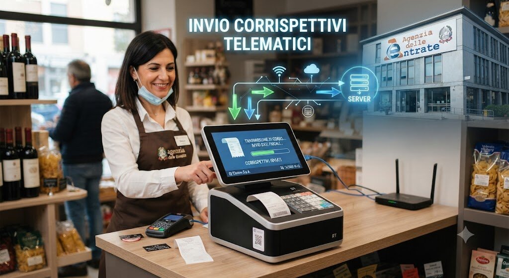 Registratore telematico durante l’emissione di uno scontrino