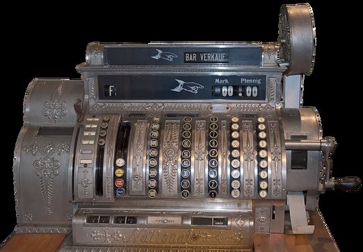 Registratore telematico in primo piano in un negozio